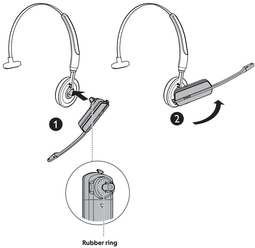 VTECH VH6211 - Attach the headband and wear the headset: - 1