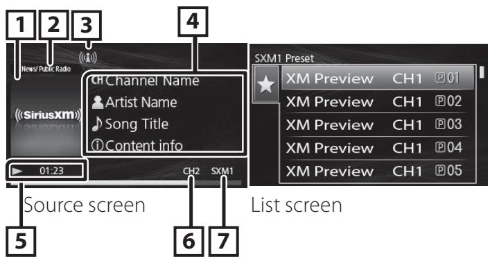 KENWOOD KMR-M300BT - SiriusXM® basic operations - 1