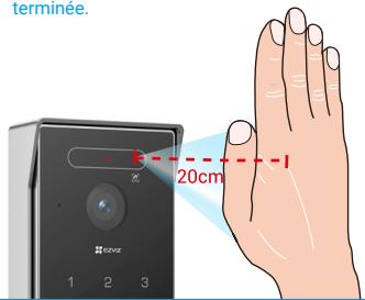 EZVIZ HP7 PRO 4K - Instructions d'entrée par la voie de la paume - 4