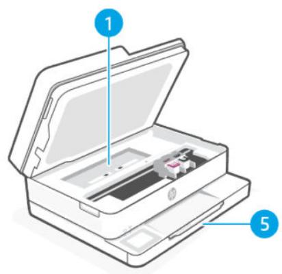HP Envy 6132e - Emplacements possibles des bouchons - 1
