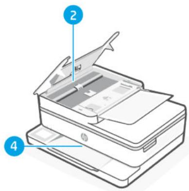 HP Envy 6132e - Emplacements possibles des bouchons - 2