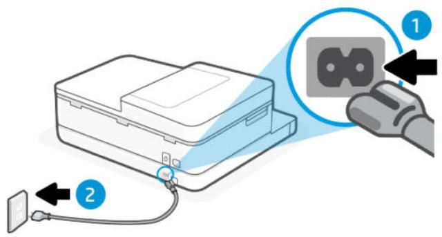 HP Envy 6132e - Vérification des branchements de l'alimentation et redémarrage de l'imprimante - 1