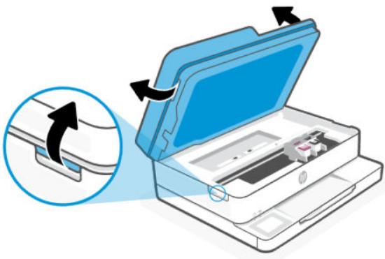 HP Envy 6132e - Élimination d'un bourrage papier au niveau du chariot et de la zone de nettoyage - 1