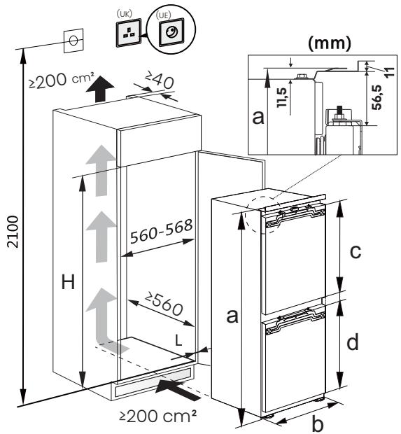 HISENSE RB3B250SAWE - Réfrigérateur-congélateur encastrable - 1