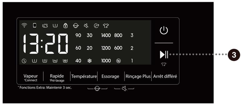 HISENSE WF3S9043BB3 - Étape 5 : lancement du programme de LAVAGE - 1