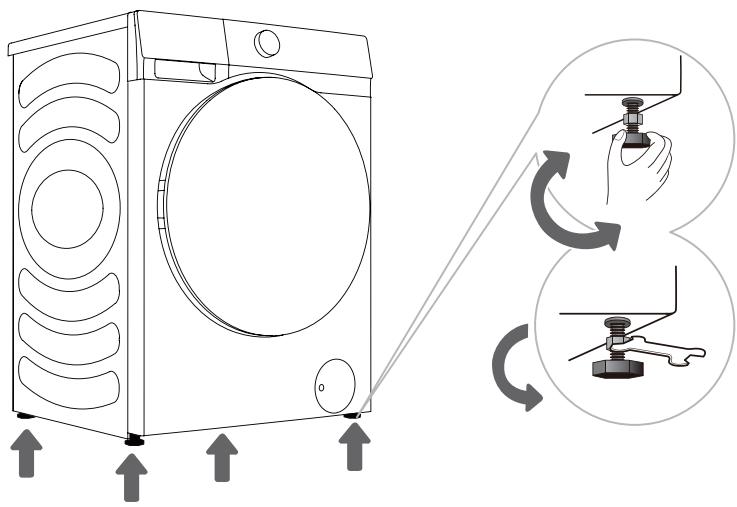 HISENSE WF3S9043BB3 - Réglage des PIEDS du lave-linge - 1
