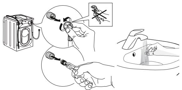INDESIT BDE96435WKVFR - Nettoyage des filtres en MAILLE situés dans le TUYAU d'arrivée d'eau - 3