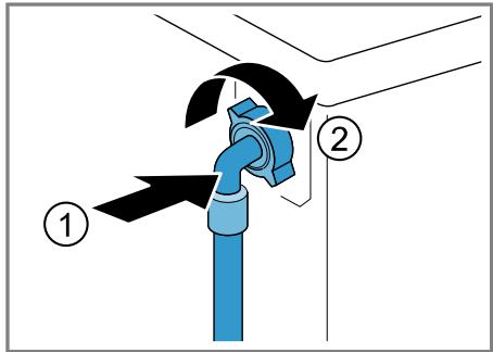 BOSCH WNG254ASFR - Raccorder le flexible d'arrivée d'eau - 1