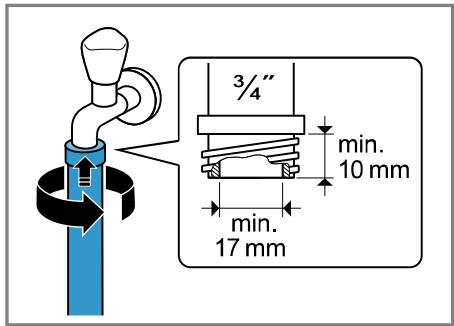 BOSCH WNG254ASFR - Raccorder le flexible d'arrivée d'eau - 2