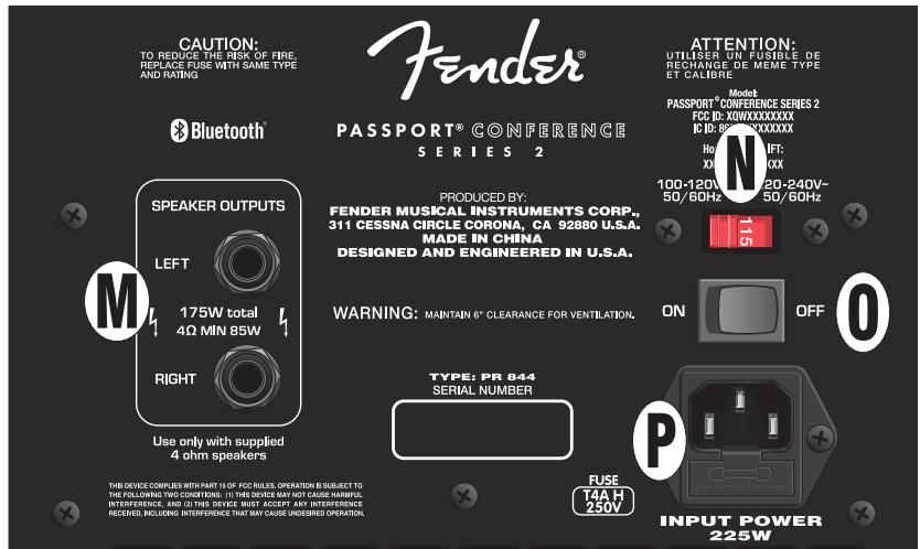 FENDER Passport Conference Series 2 - PAINEL TRASEIRO - 1