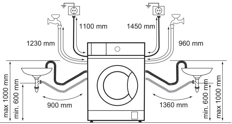 ELECTROLUX EW8F3814BI - Raccord des tuyaux et des câbles - 1