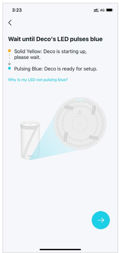 TP-LINK BE85 - Wait until Deco's LED pulses blue - 1