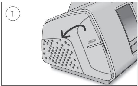 ResMed AirCurve 10 ST-A - To remove the SD card: - 1