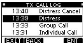 ICOM M510BB - Transmitted Call Log - 1