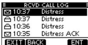 ICOM M510BB - Received Call Log - 2