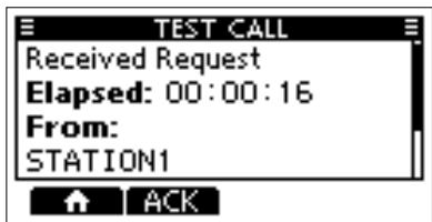 ICOM M510BB - When a Test call is received: - 3
