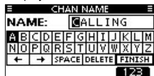 ICOM M510BB - Entering a Channel name - 1