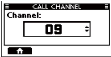 ICOM M510BB - Setting the Call channel - 1