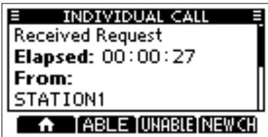 ICOM M510BB - When an Individual call is received: - 3