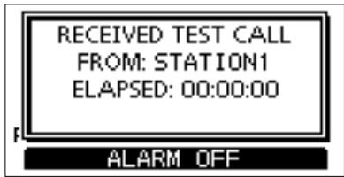 ICOM M510BB - When a Test call is received: - 2