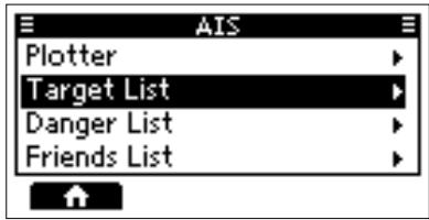 ICOM M510BB - Using the AIS list screen - 2