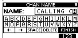 ICOM M510BB - Entering a Channel name - 2