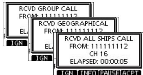 ICOM M510BB - Receiving a Group Call/Geographical Area Call/ All Ships Call - 1