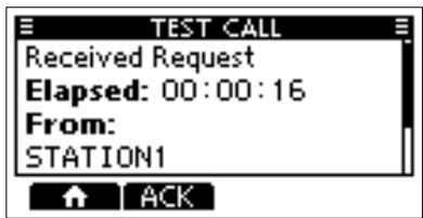 ICOM M510 - When a Test call is received: - 3