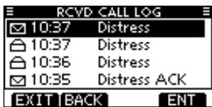 ICOM M510 - Received Call Log - 2
