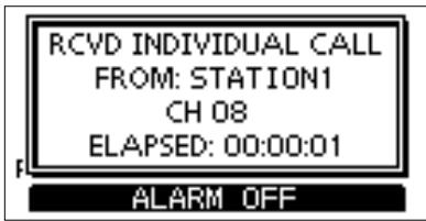 ICOM M510 - When an Individual call is received: - 1