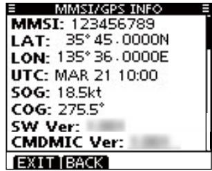 ICOM M510 - ◇ MMSI/GPS Information - 1