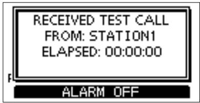 ICOM M510 - When a Test call is received: - 2