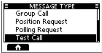 ICOM M510 - Push CALL to send the Test call. - 1