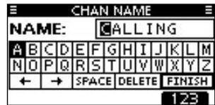 ICOM M510 - Entering a Channel name - 1