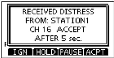 ICOM M510 - When a Distress call is received: - 2