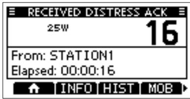 ICOM M510 - When a Distress acknowledgment is received: - 2