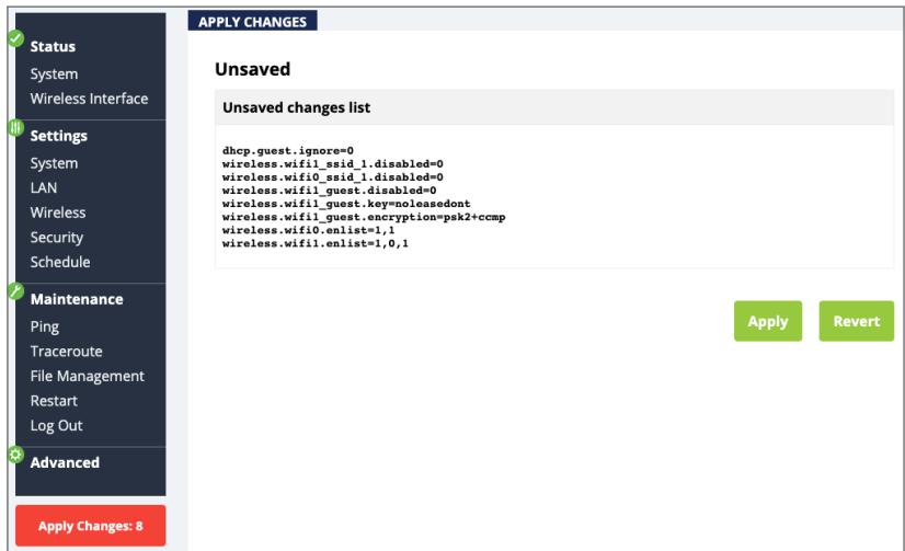 Araknis Networks AN-420-AP-D - Saving and Applying Changes - 1