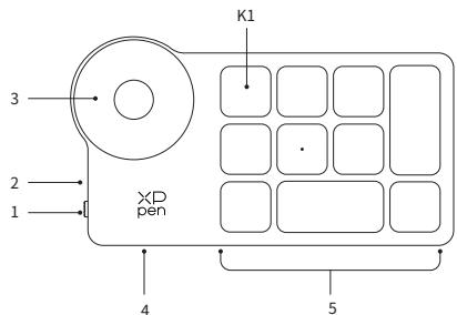 XP-Pen MT1592B - Mini Keydial teclado inalámbrico - 1