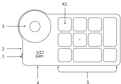 XP-Pen MT1592B - Draadloze Afstandsbediening Met Snelkoppelingen - 1