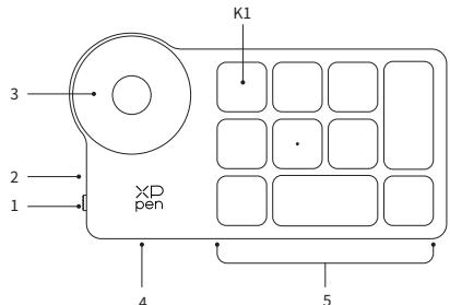 XP-Pen MT1592B - Télécommande de raccourci sans fil - 1