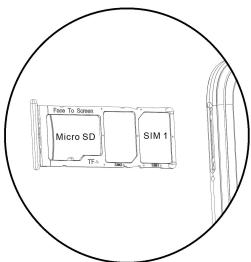 BLU G73 - To insert SIM card: - 1