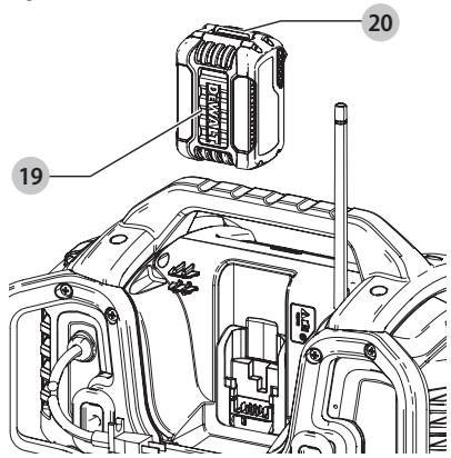 DEWALT DCR025 - Charging a Battery (Fig. C) - 1