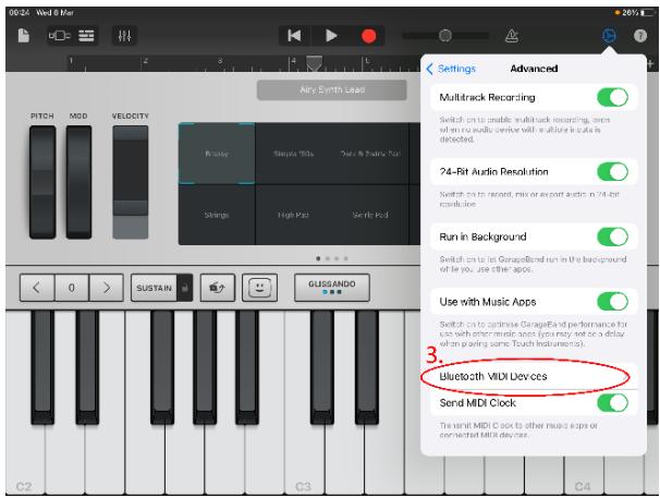 RockJam RJMK25 - Beispiel - Einrichten des MIDI-Controllers mit Garageband: - 2