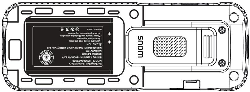 Snom M56 - To install the handset battery: - 1