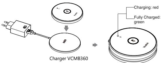 Yealink VCM36-W - Charging the VCM36-W - 1