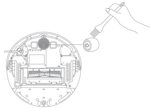 DREAME R2380C - Nettoyez la roue principale/omnidirectionnelle - 1