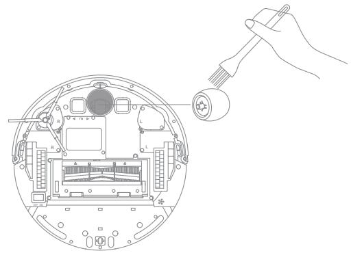 DREAME M1 - Nettoyz la roue principale/omnidirectionnelle - 1