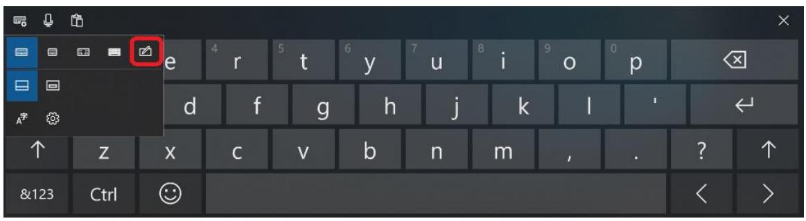 Advantech MIT-W102 - a. To use handwriting, tap upper left button of On-Screen Keyboard. - 2