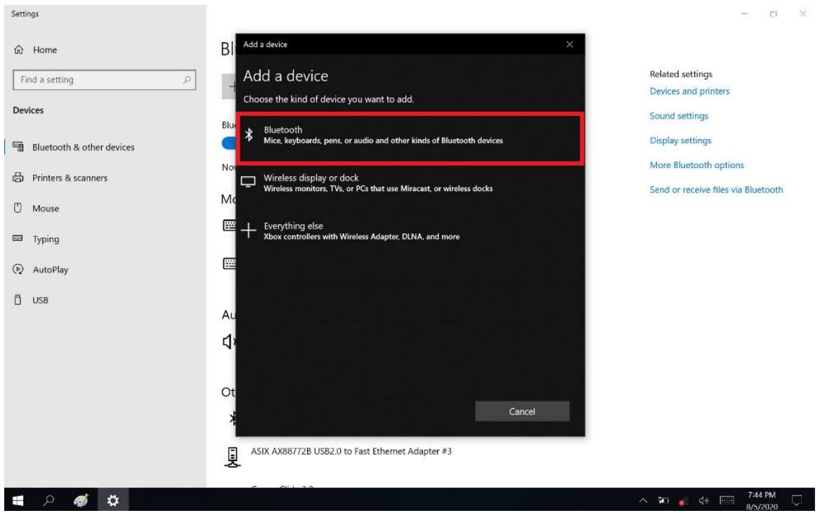 Advantech MIT-W102 - Select "Bluetooth" - 1