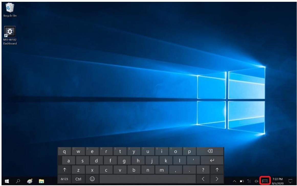 Advantech MIT-W102 - Tap the icon on the taskbar to open the keyboard - 1